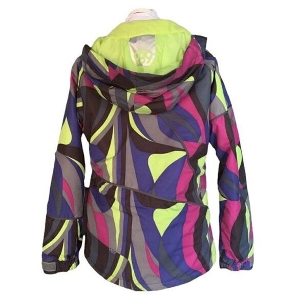 686 Ski Snowboard Jacket Neon Graphic Multicolor Jacket Sz XS - Picture 3 of 10